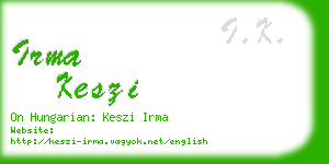 irma keszi business card